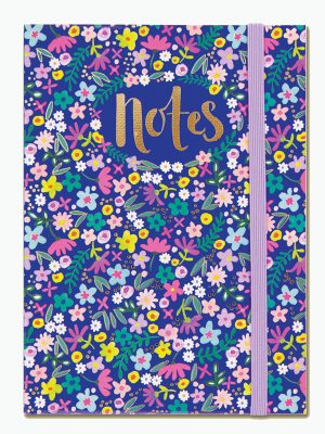 Navy Floral A6 Notebook - Rachel Ellen Designs