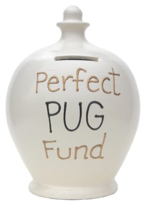 Terramundi Money Pot Perfect Pug Fund, White