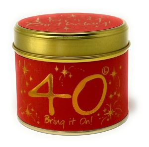 Lily-Flame Happy Birthday 40th Scented Candle Tin