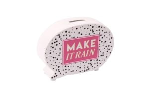 Make It Rain Ceramic Speech Bubble Shaped Money Bank - Sweet Tooth - CGB Giftware