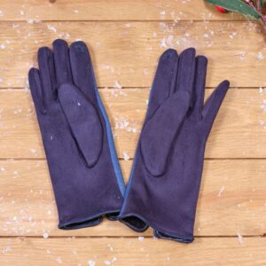 Navy Blue Highland Cow Foliage Gloves